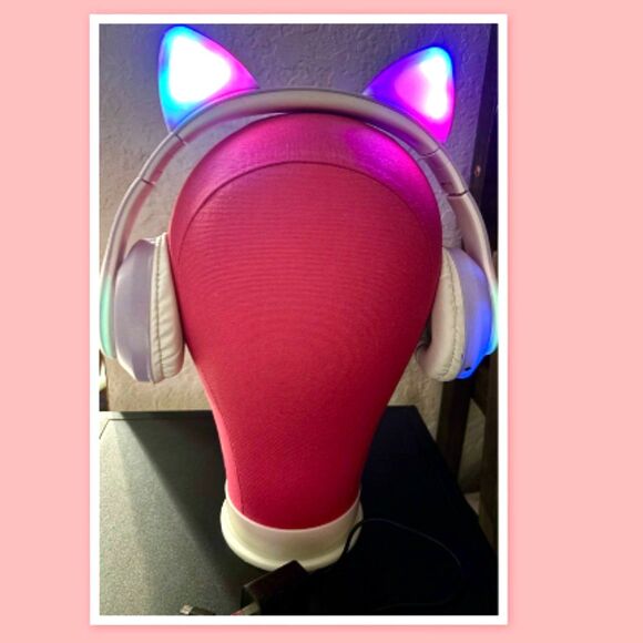 Wireless Headset Foldable, Adjustable~LED Cat Ear Headphones - Picture 1 of 5